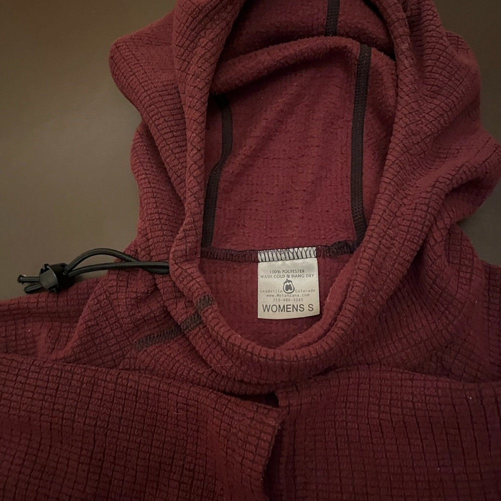 Maroon Melanzana Microgrid Hoodie Women Small